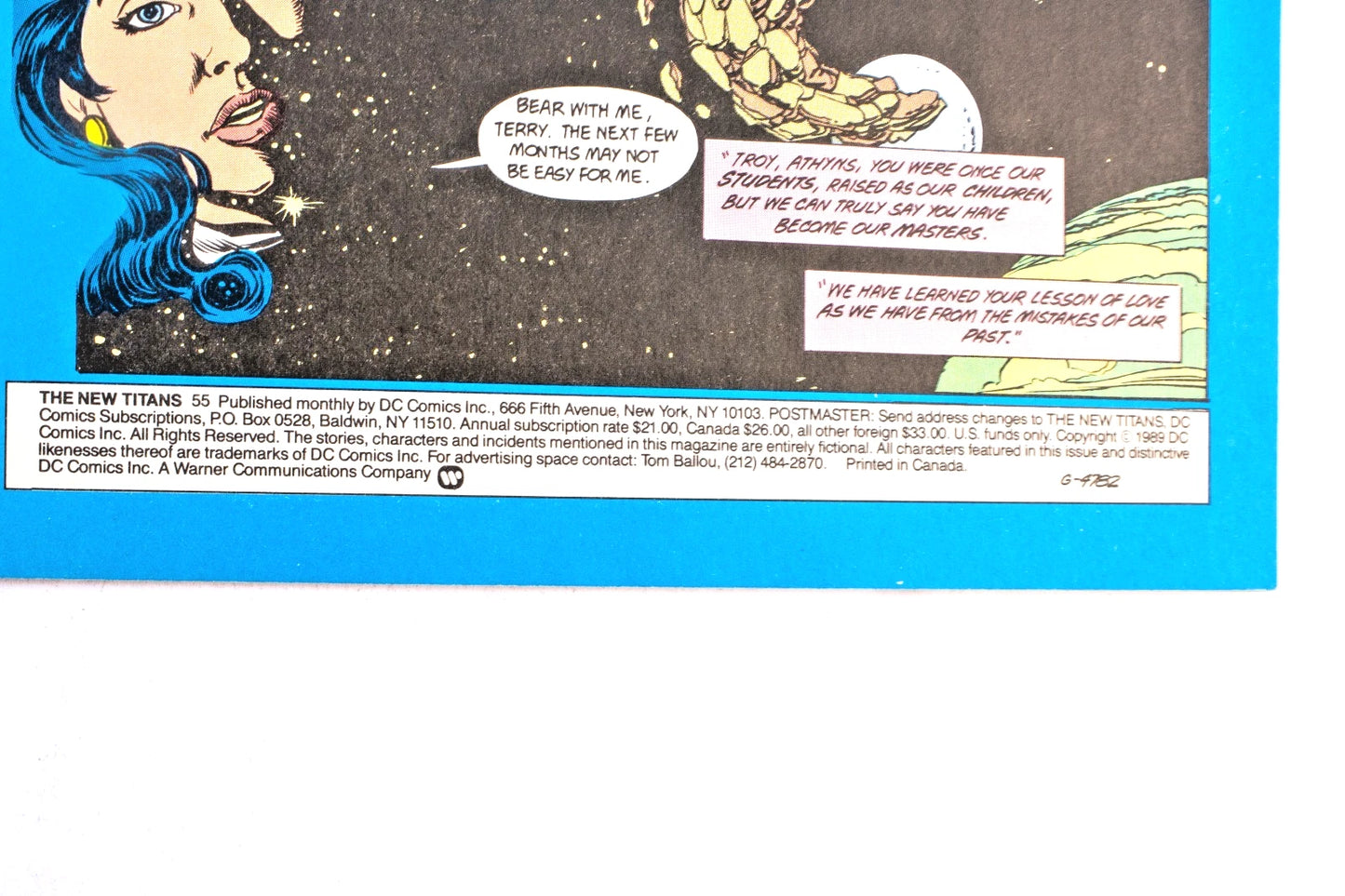 1989 DC The New Titans #55 Presenting Troia Wolfman Pérez Tanghal