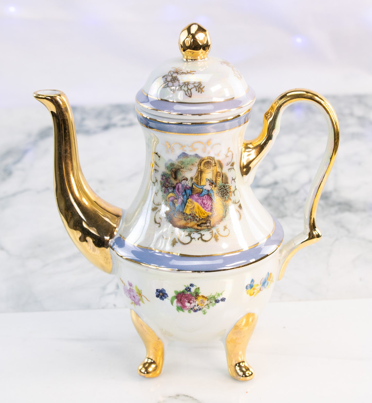 Romantic Bridal Lusterware Tea Set / 15 pc set