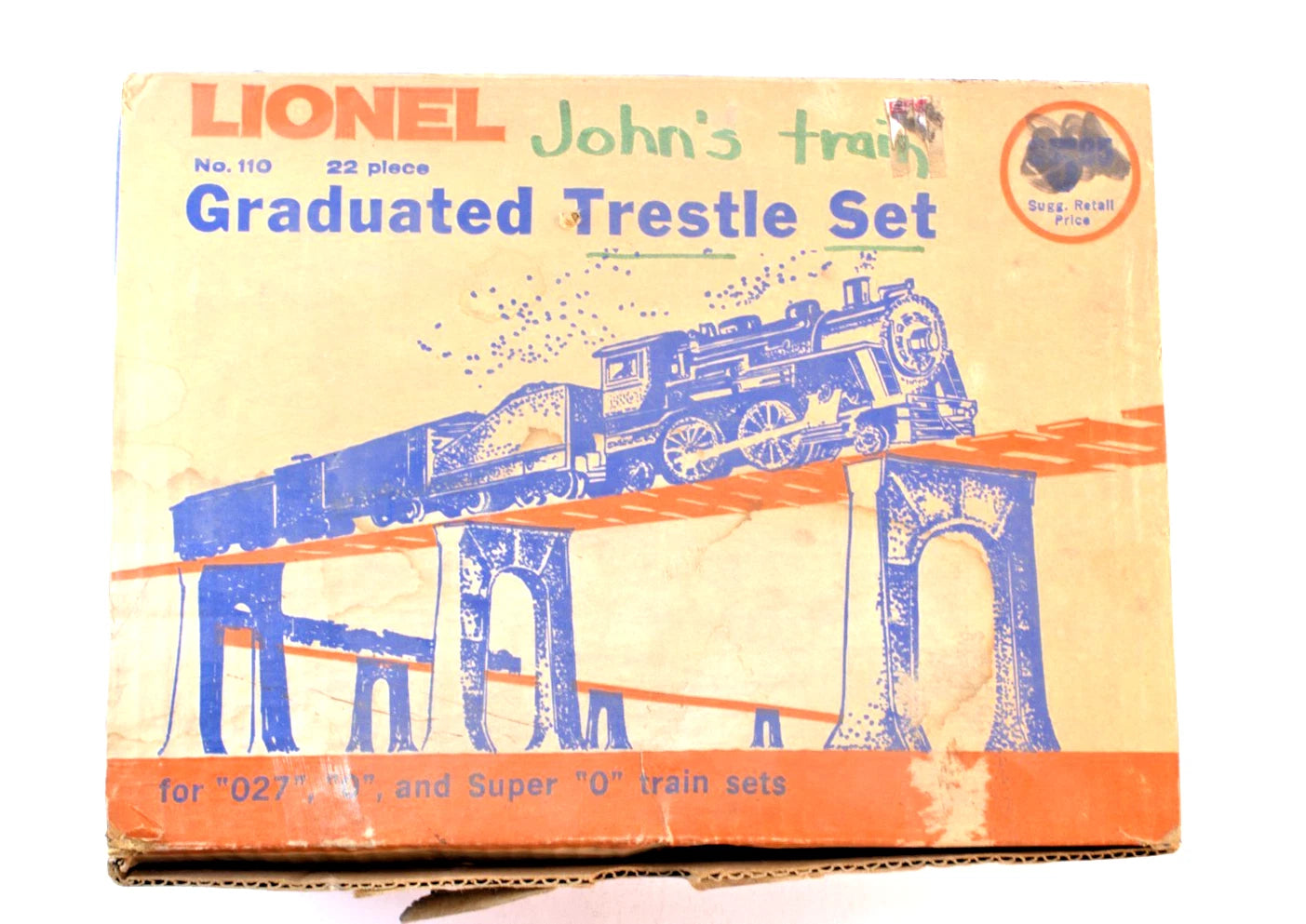 🎩 Lionel No. 110 Graduated Trestle Set – Vintage 1960s – 22 Pieces with Box