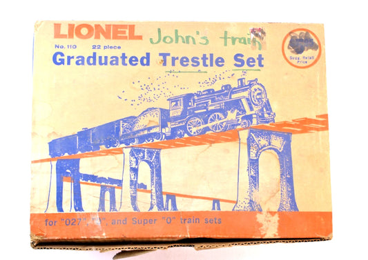 🎩 Lionel No. 110 Graduated Trestle Set – Vintage 1960s – 22 Pieces with Box