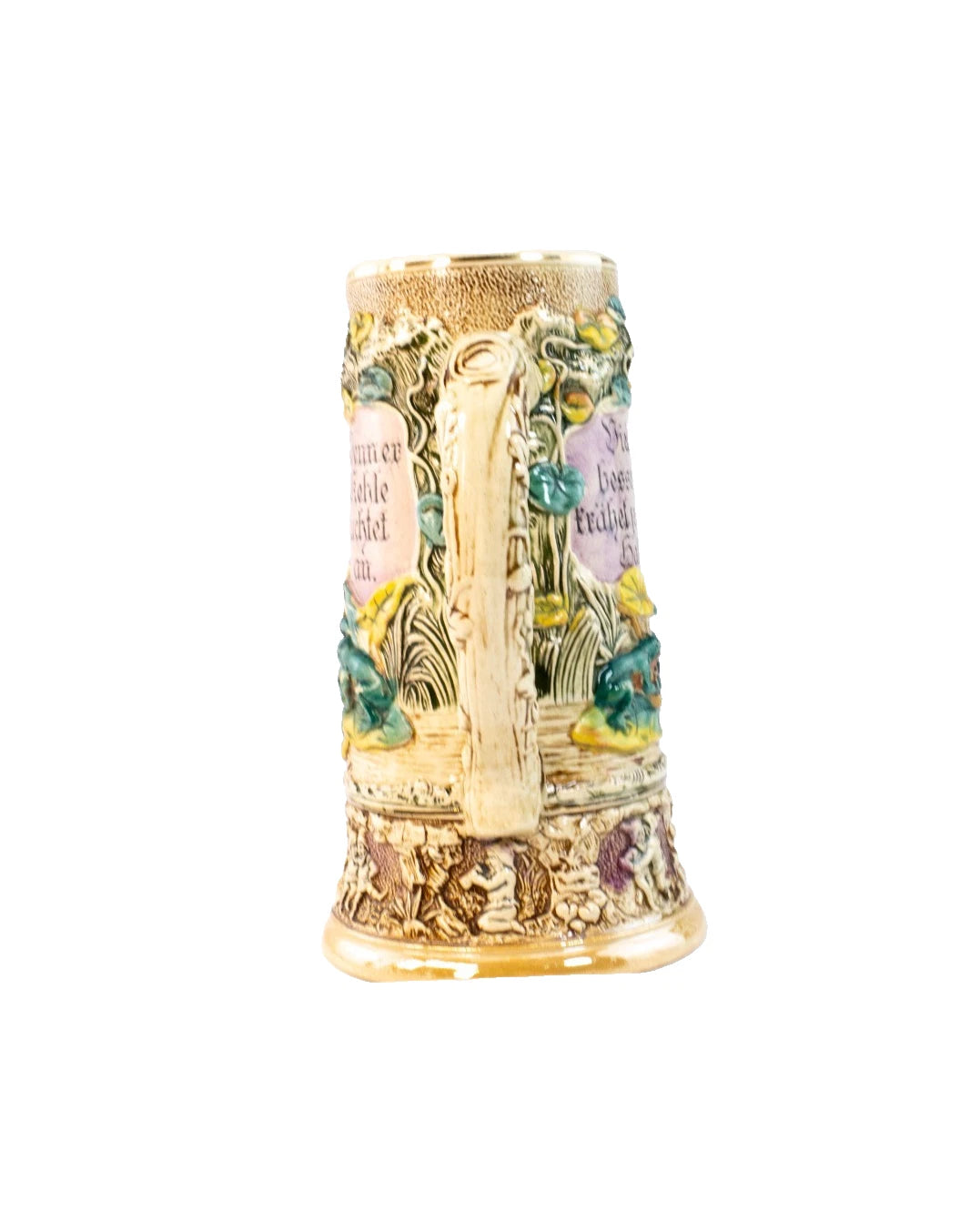 Vintage West German Beer Stein – “Viel besser fröhlet jeder Hahn” – Hand-Painted