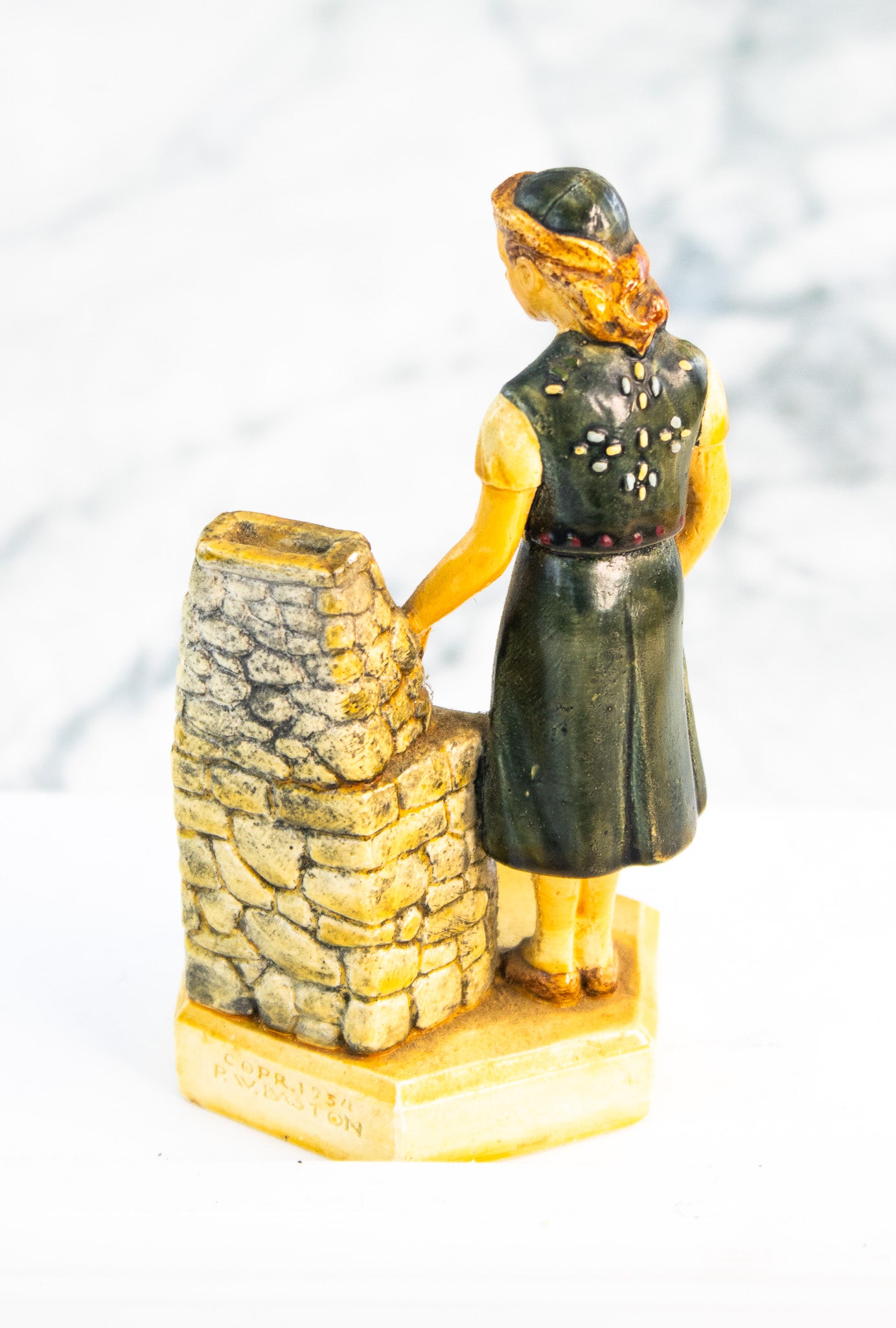 1954 Camp Fire Chalkware Figurine – Mid-Century Rustic Decor