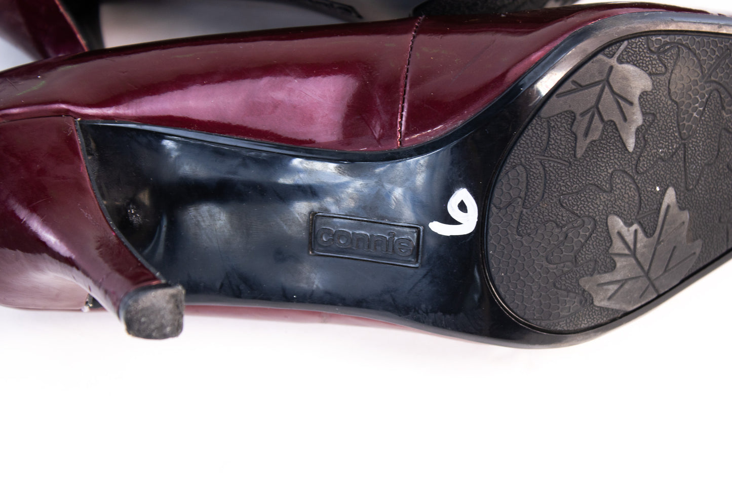 Connie Burgundy Patent Leather Pumps | Women’s Size 8 Pointed-Toe Heels