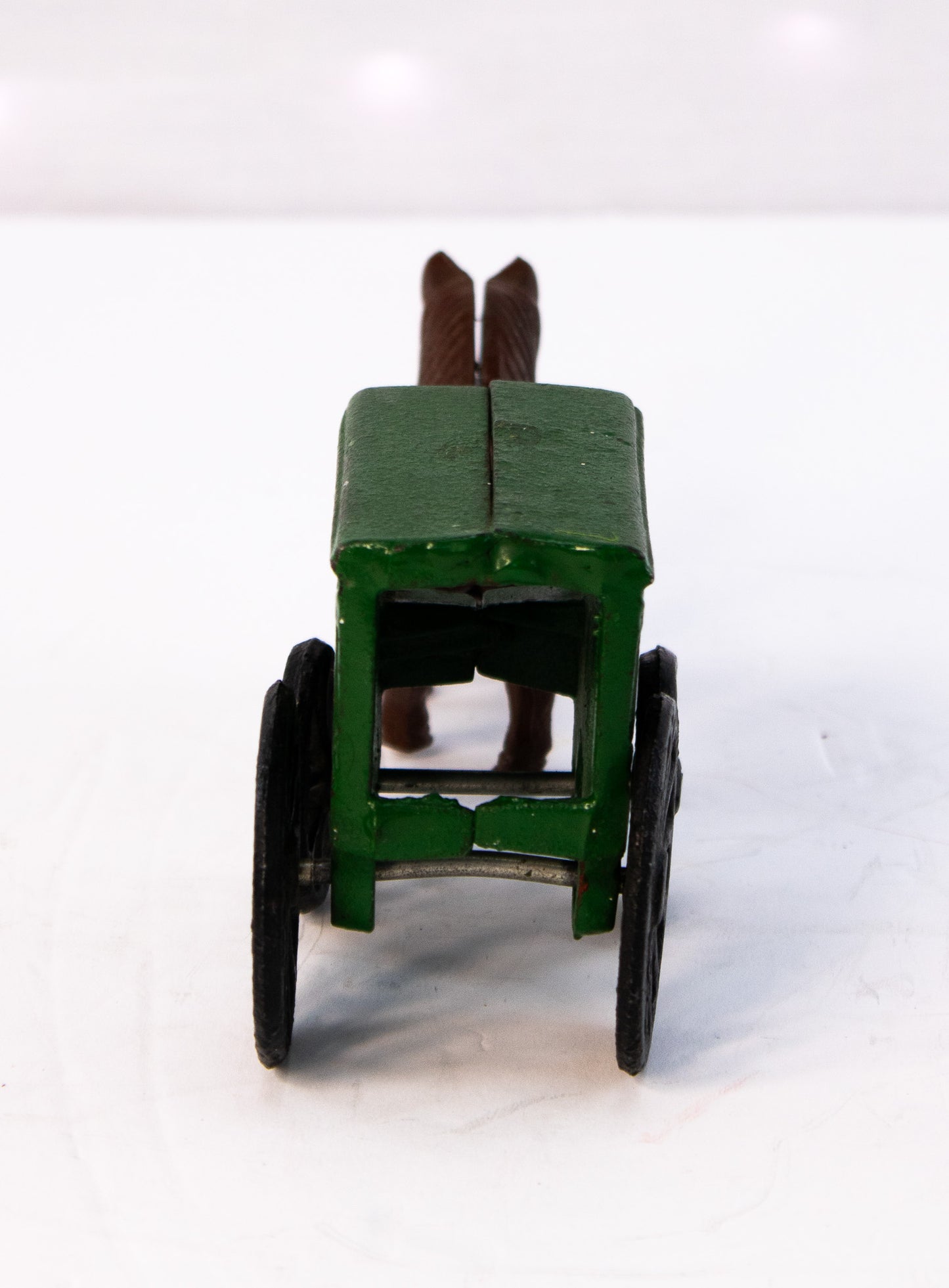Vintage Cast Iron Horse Drawn Ale Wagon Green Beer Delivery Toy