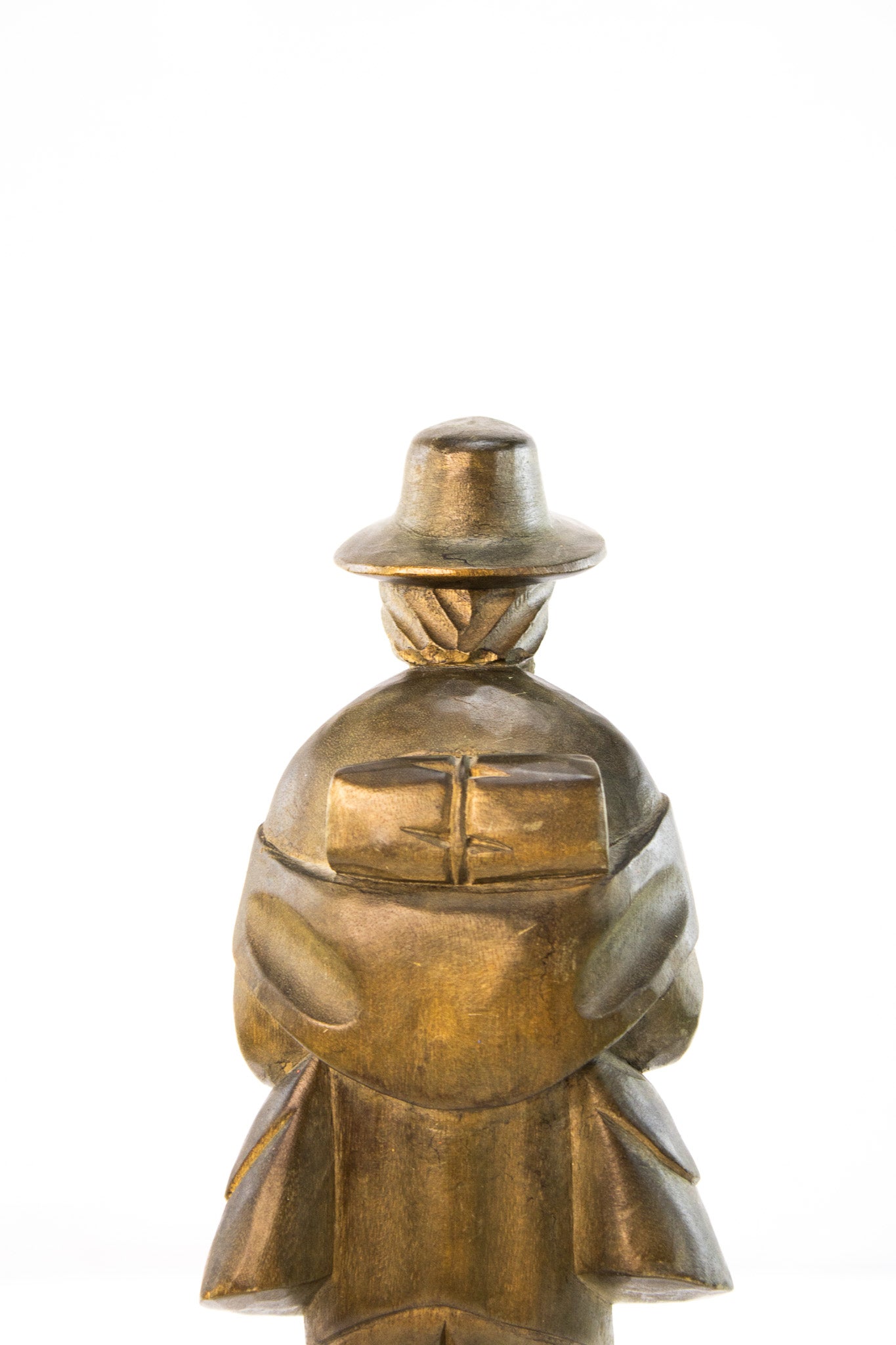Hand Carved Wooden Folk Art Figure – Vintage Sculpture