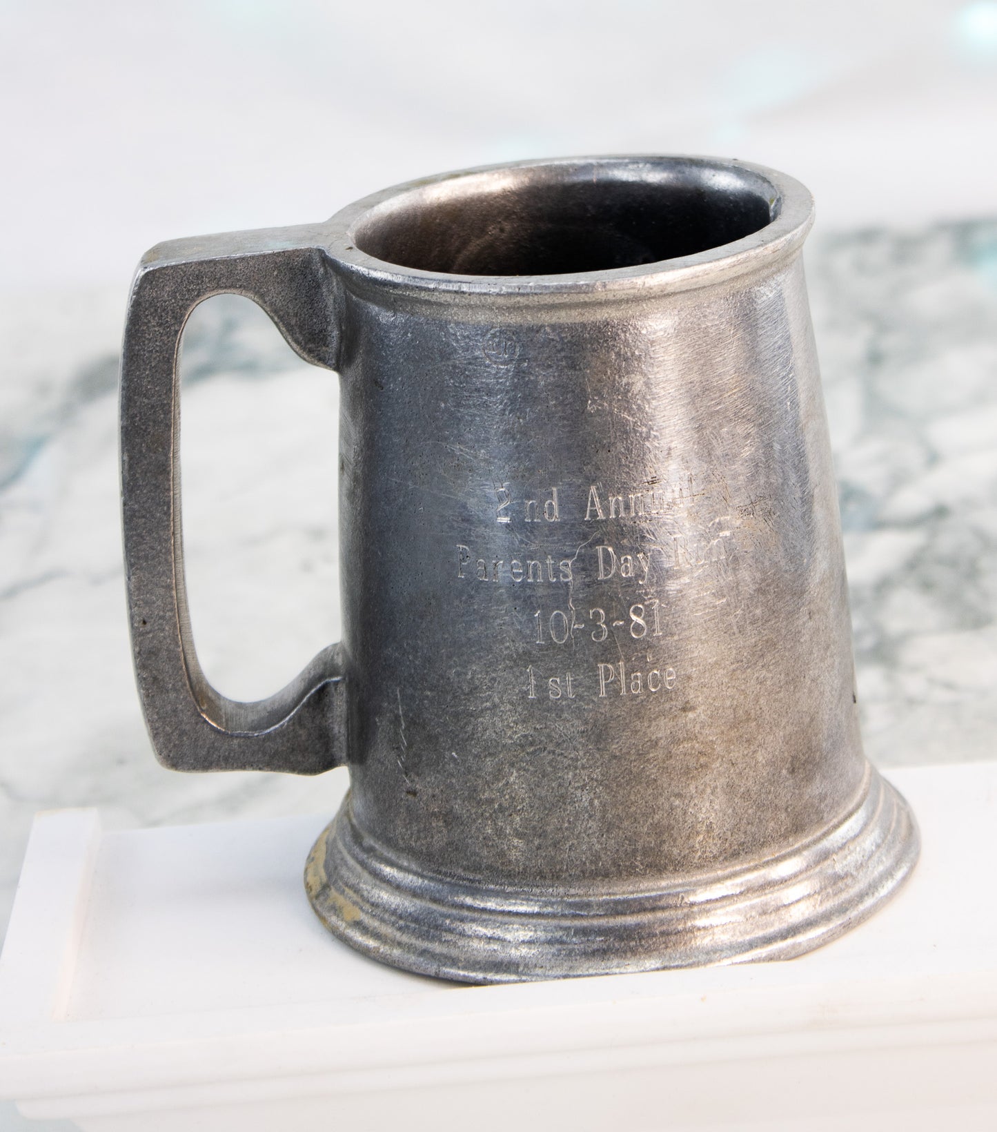 VINTAGE PEWTER TANKARD – UNIVERSITY OF SAN FRANCISCO SEAL – 1981 AWARD MUG