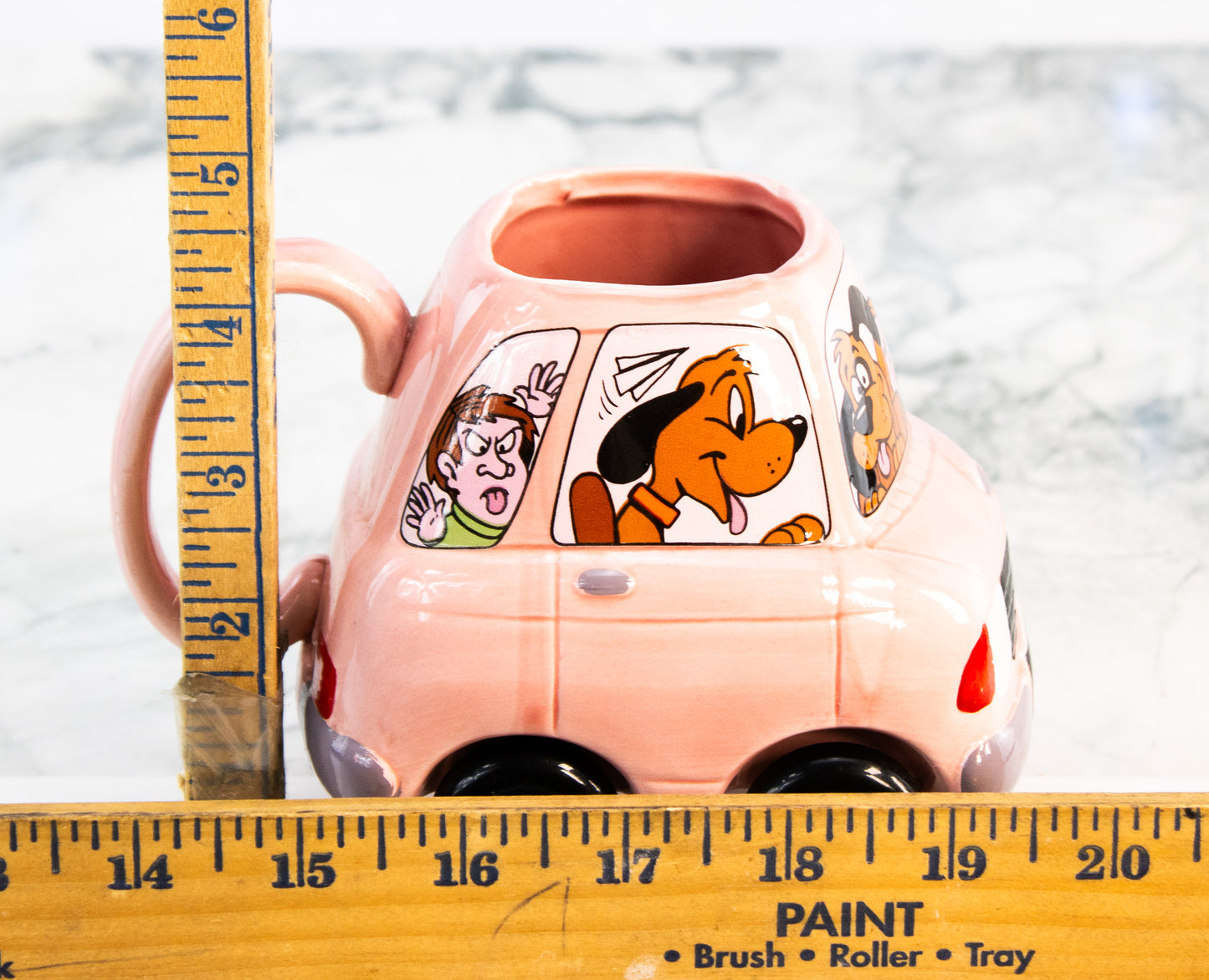 Mom’s Taxi Vintage Pink Car Mug 1989 Applause Novelty Cup Wheels