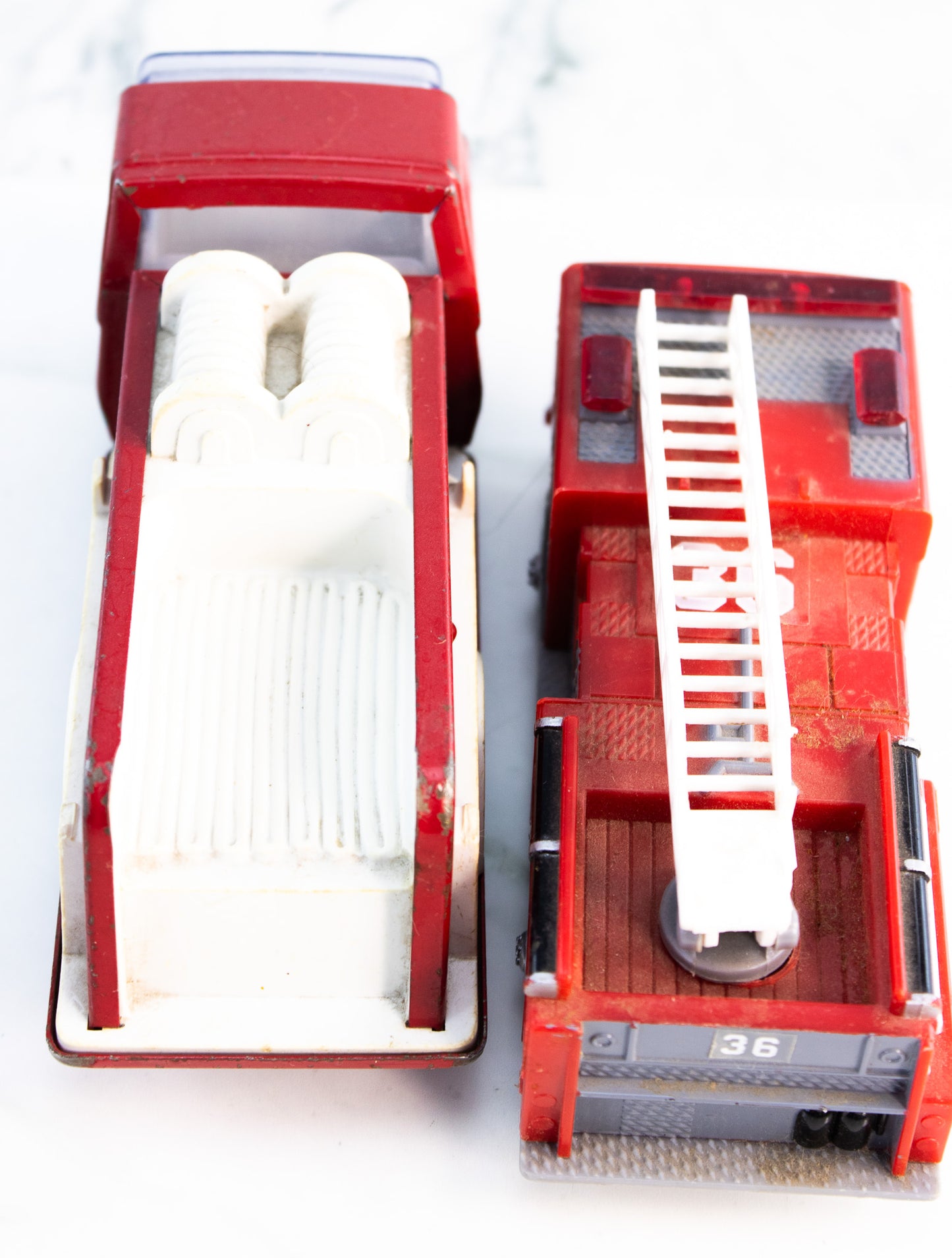 Fire Truck Toy Lot Tonka Fire Engine & Ladder Truck