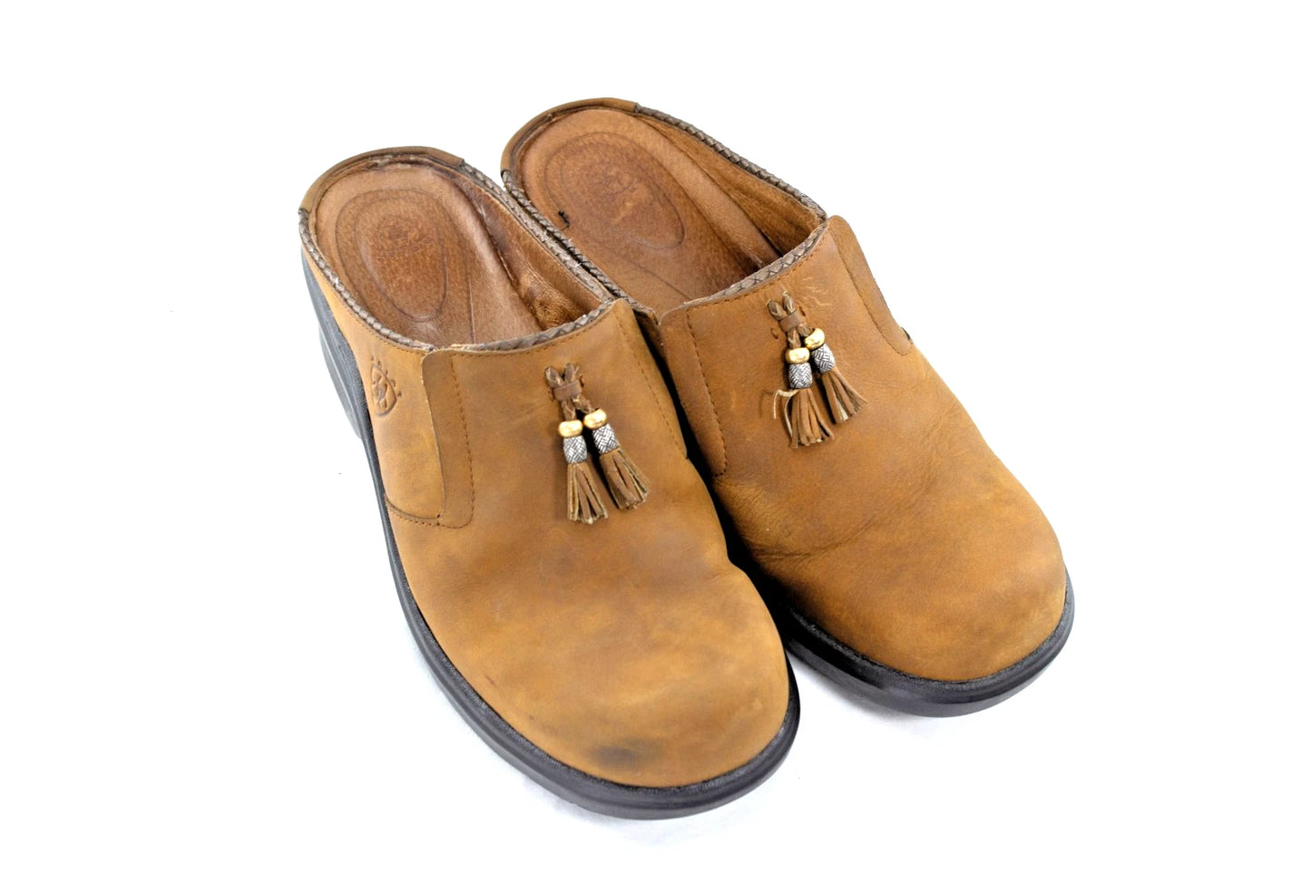 Ariat Leather Mule Clogs | Women's Size 10B | Brown Western Slip-Ons with Tassel