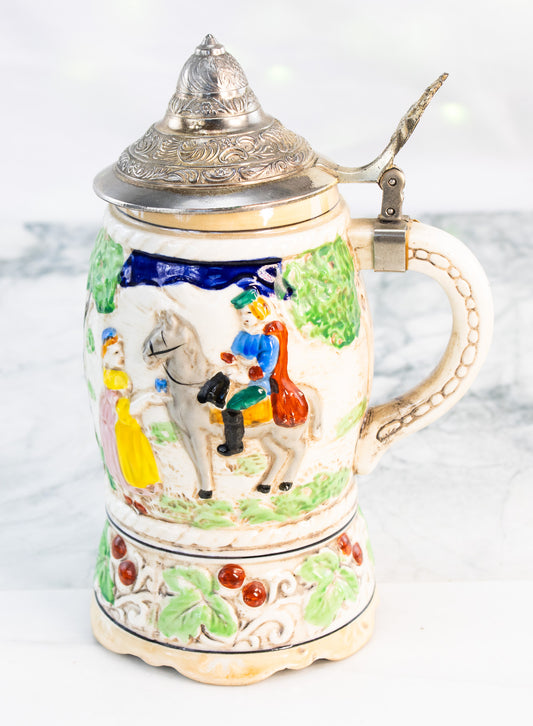 Old World Musical Beer Stein – Made in Japan – Courting Scene Relief