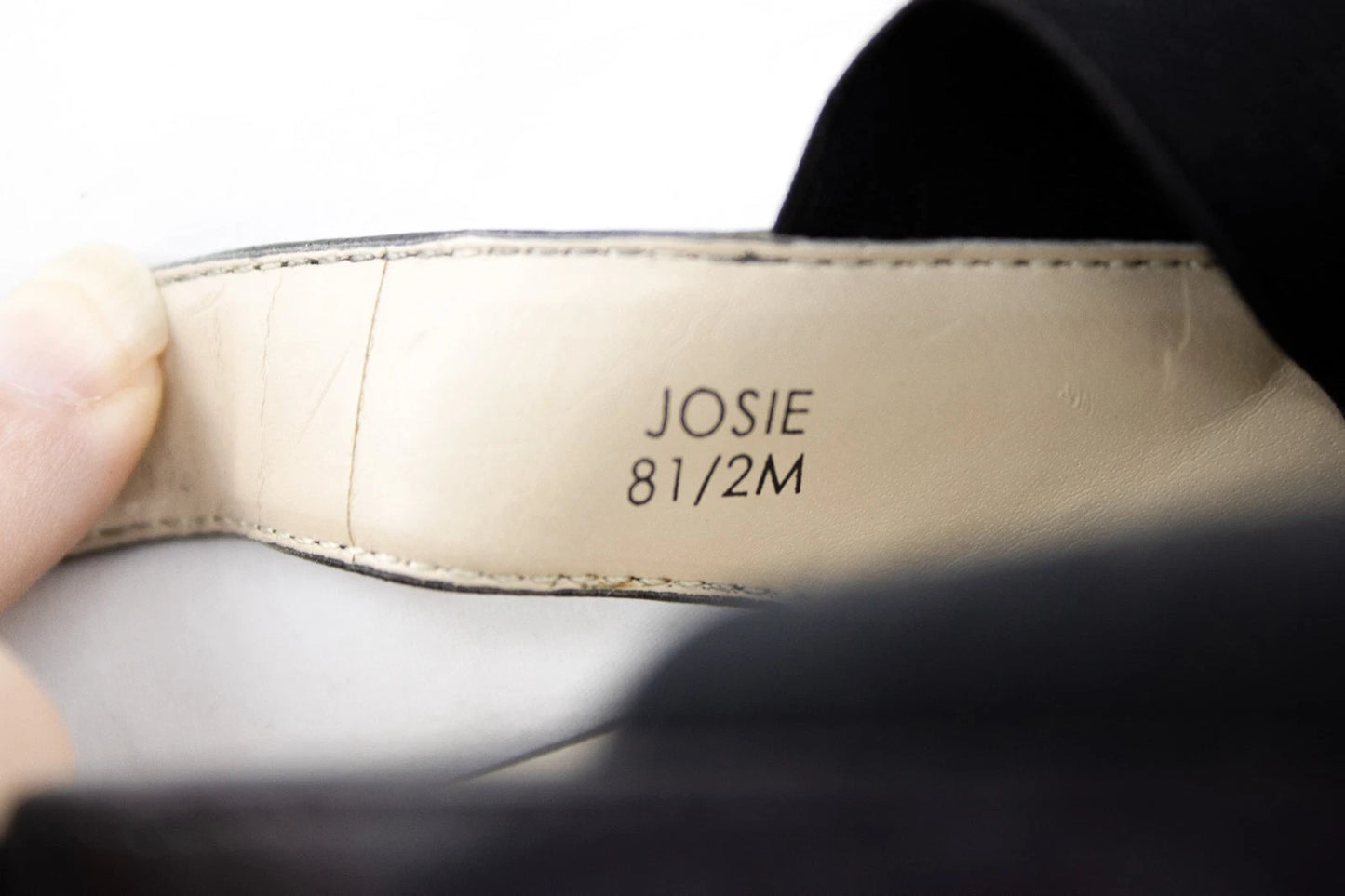 Ellen Tracy Black Leather Heels | “Josie” 8.5M Slingback Stretch Sandals | Chic