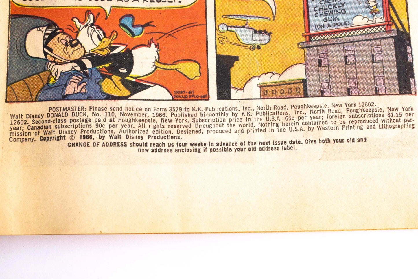 1966 Gold Key Donald Duck Comic #110 – The Hidden Frontier – Vintage Disney