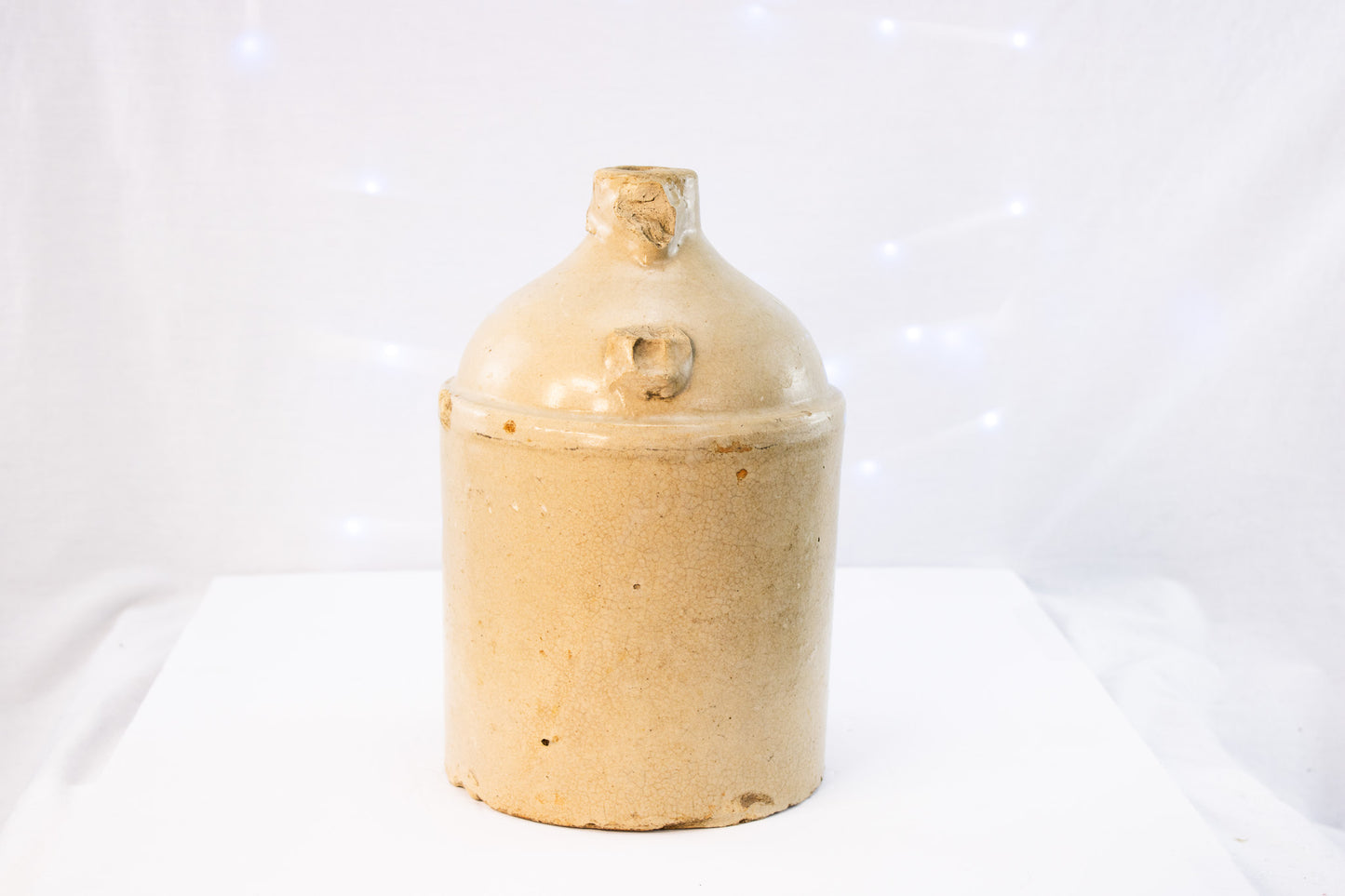 Antique Stoneware Jug Primitive Farmhouse Crock Rustic Pottery Decor