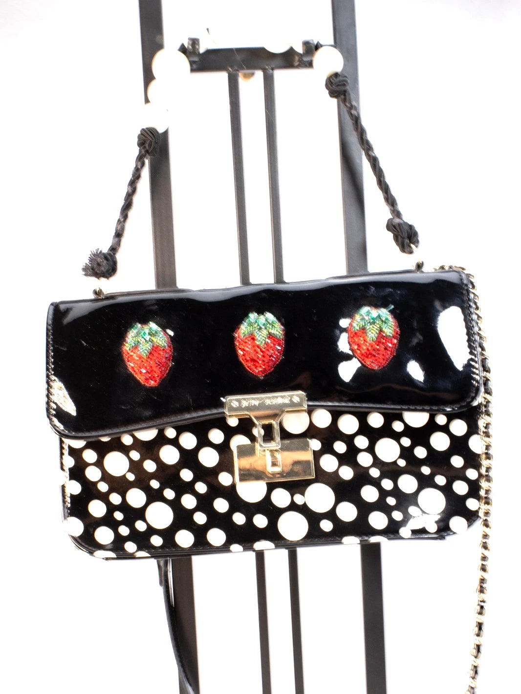 Betsey Johnson “Berry Sweet” Patent Strawberry Satchel