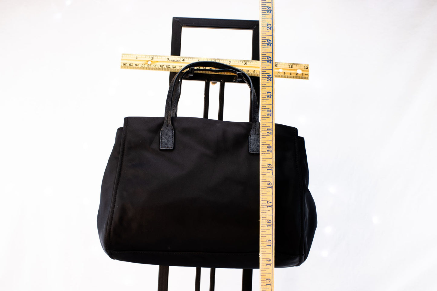 Kate Spade Black Nylon Tote Handbag Gold Hardware Zip Top