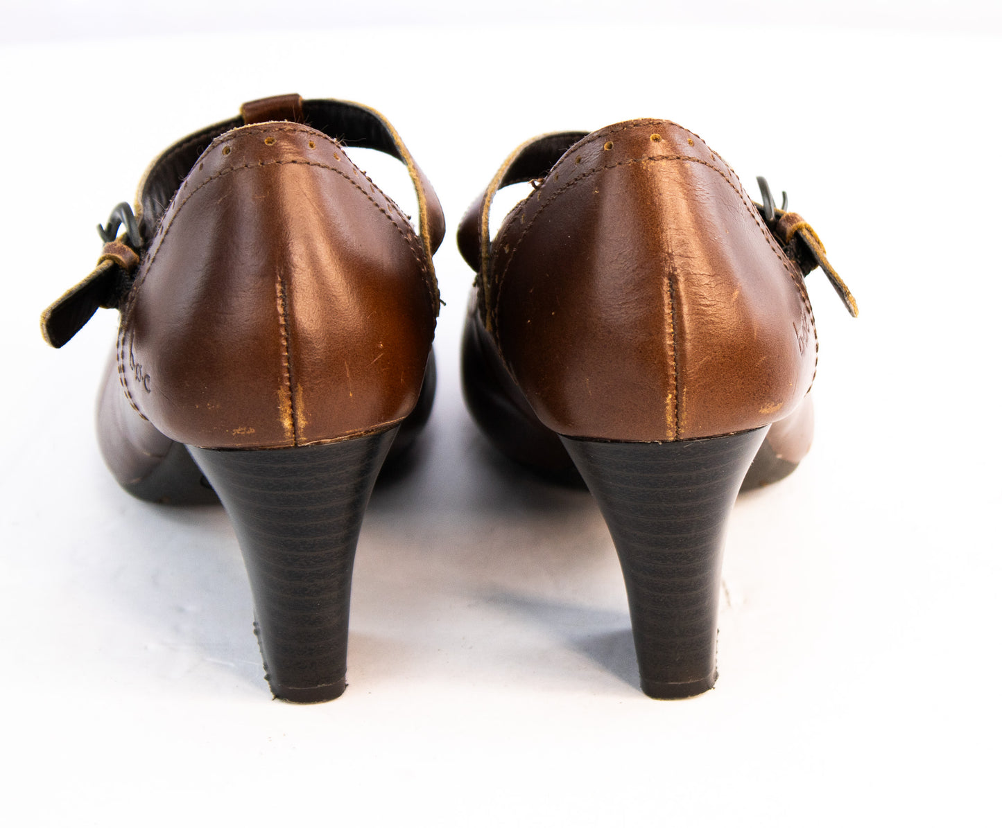b.ø.c. Brown Leather Mary Jane Heels | Women’s Size 6.5 | Classic Comfort Style