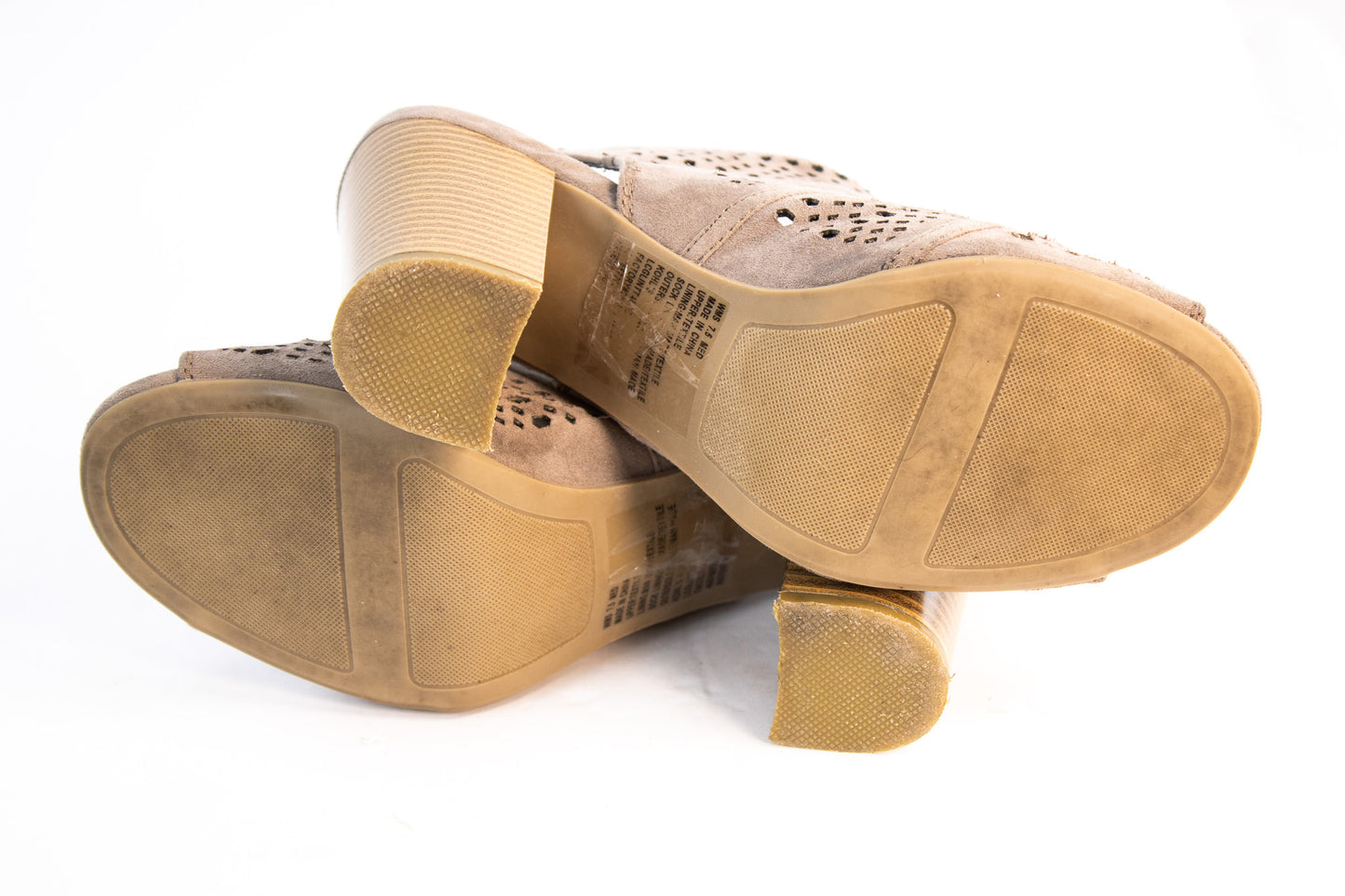 Lauren Conrad Taupe Suede Slingback Heels – Women’s 7.5 Block Heel Sandals