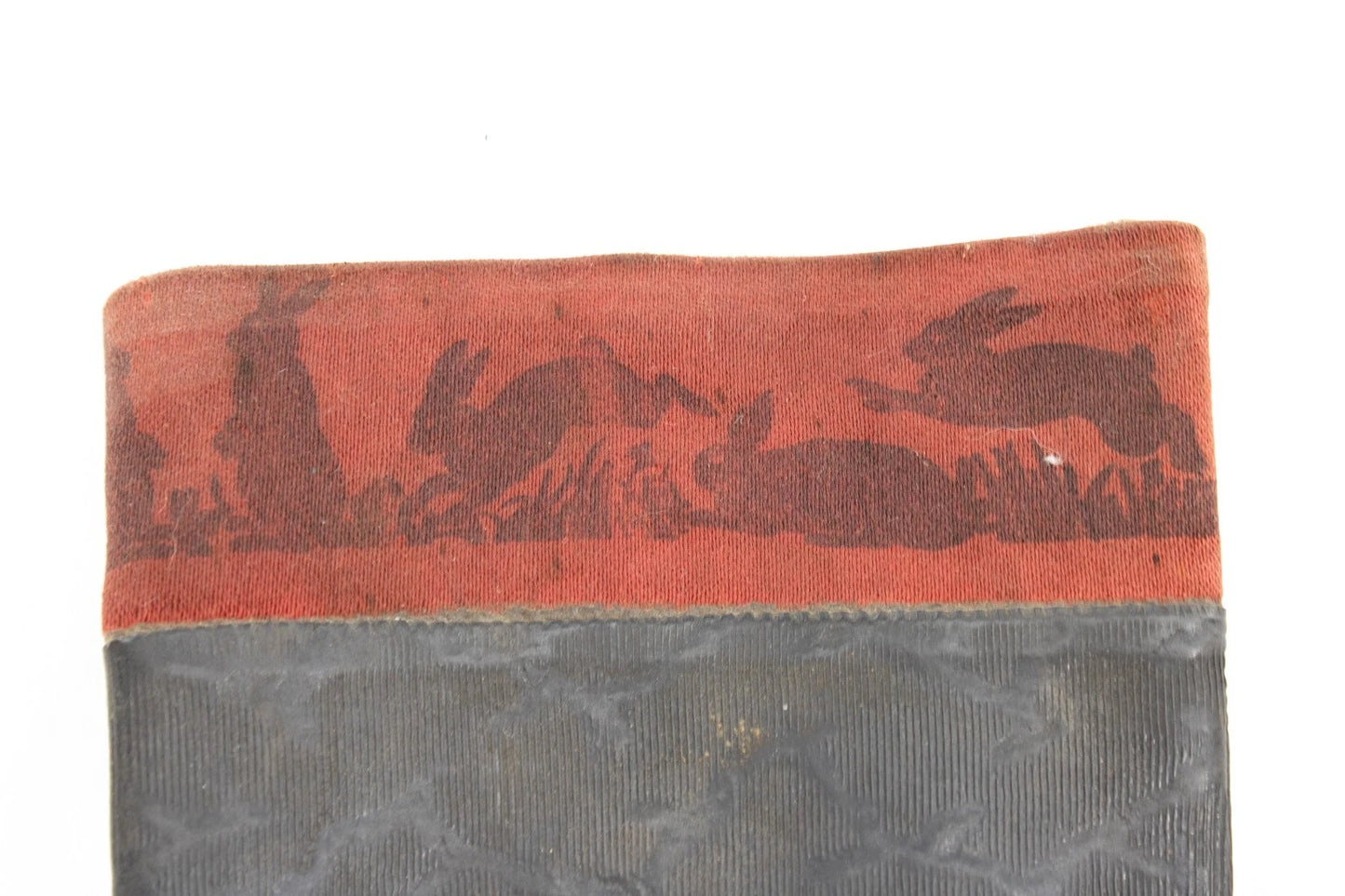 Vintage Kids Rubber Boots with Bunny Print – Black & Red Rain Boots