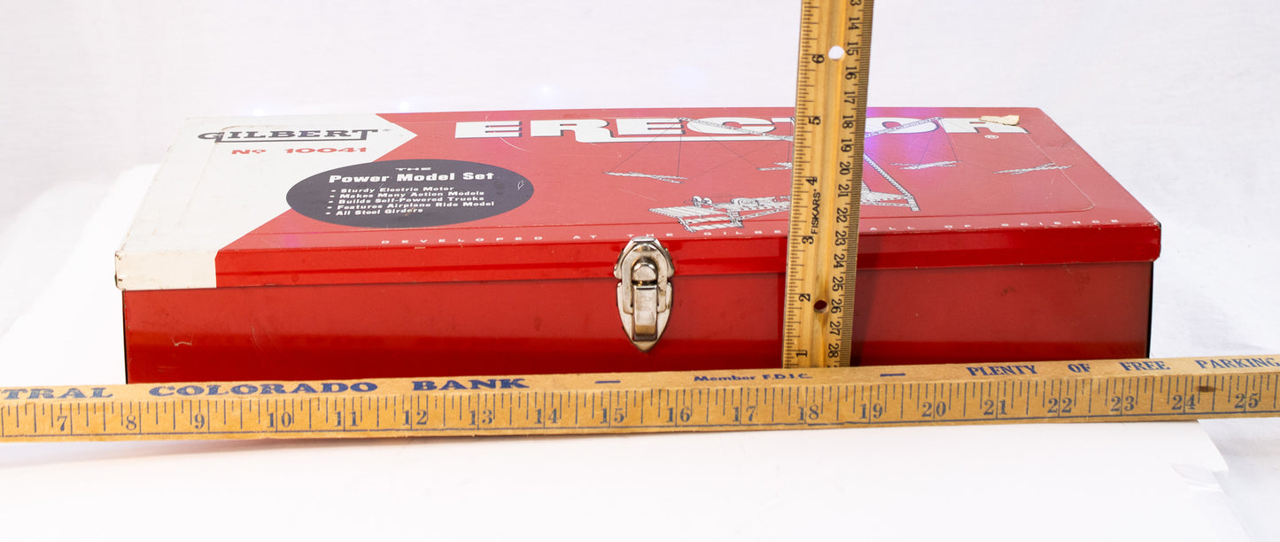 Vintage Gilbert Erector Set No. 10041 Power Model w Motor Tin Case