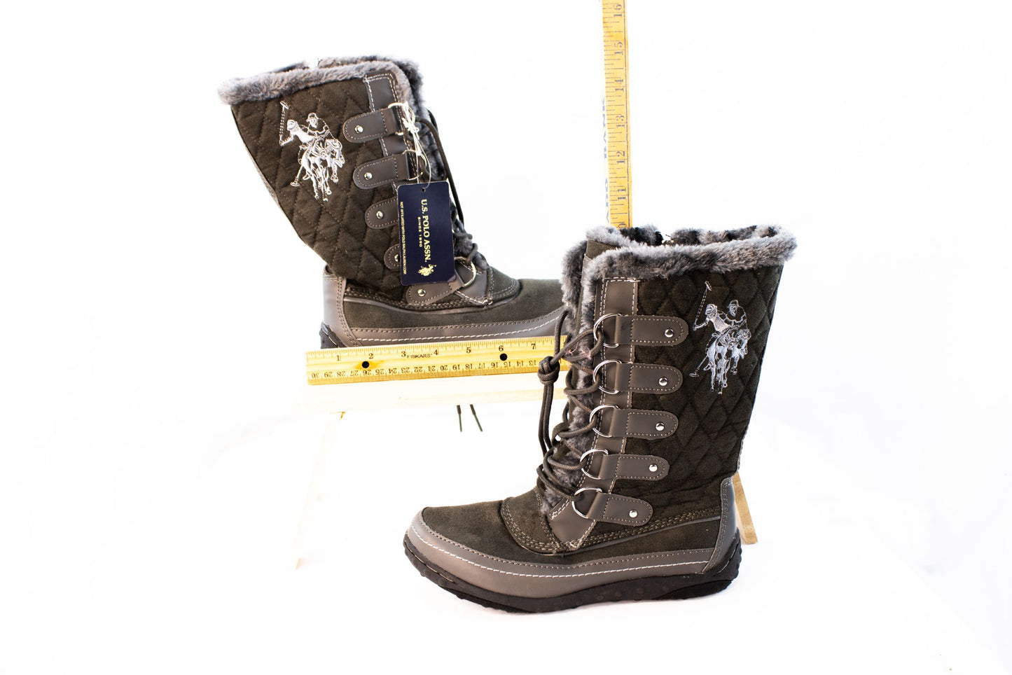 🥾 U.S. Polo Assn. Quilted Winter Boots – Women’s 6