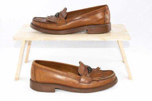 Vintage G.H. Bass Weejuns Loafers 5.5 SS – Brown Leather Fringe Kiltie Bit Slip