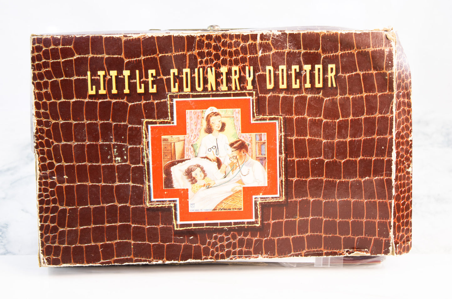 1940 Little Country Doctor Kit - Transogram Toy Medical Set USA Pretend Play