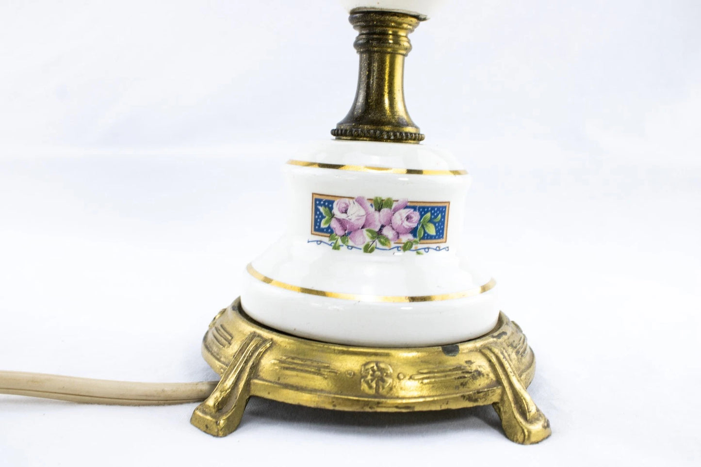 Vintage Hobnail Glass Hurricane Lamps – Pair | Working Electric Table Lamps