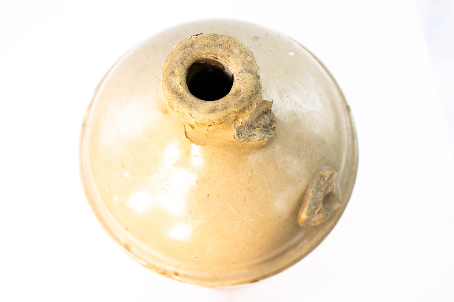 Antique Stoneware Jug Primitive Farmhouse Crock Rustic Pottery Decor