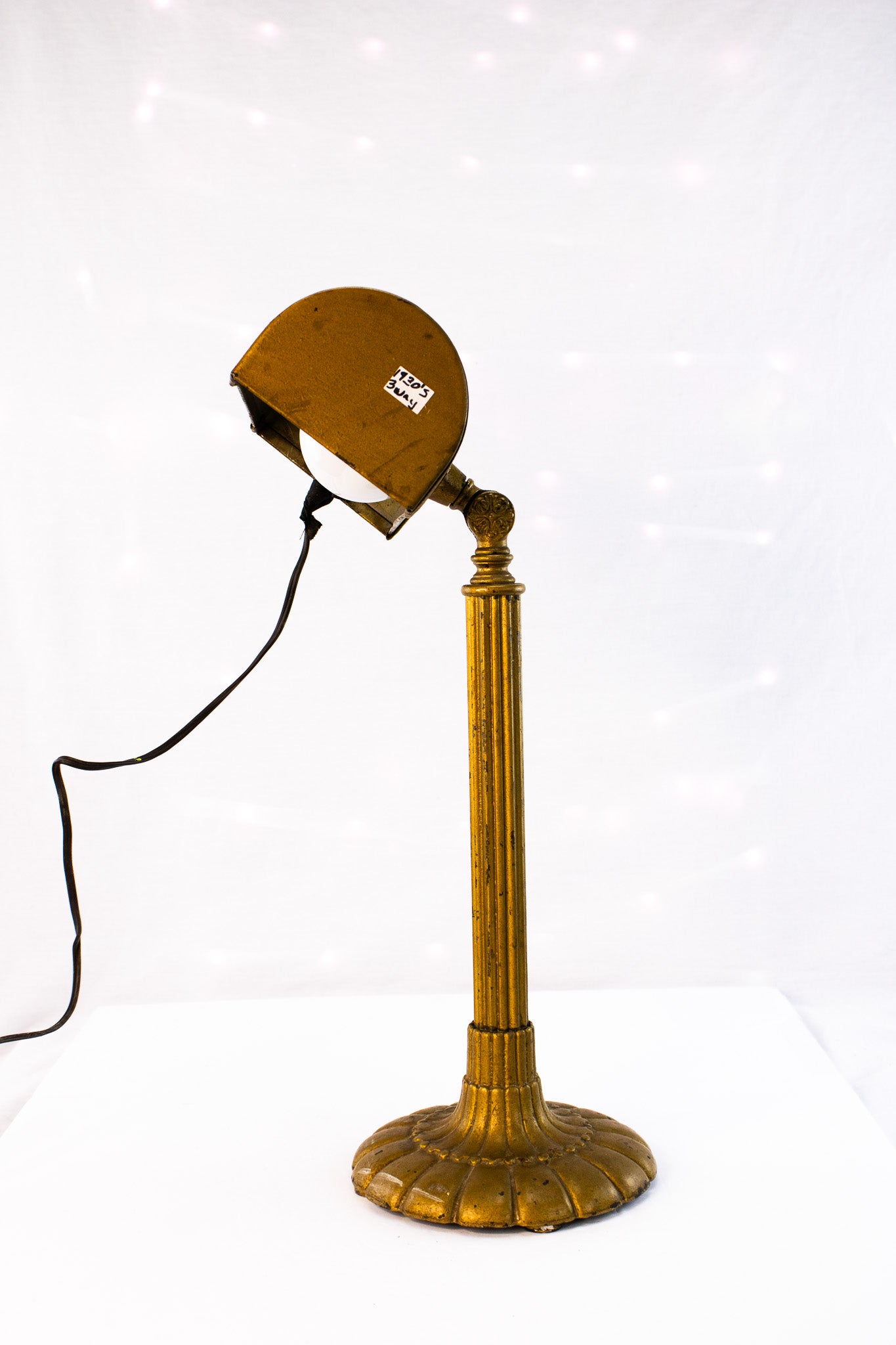 Antique Adjustable Desk Piano Lamp Gilt Metal Early Electric 1920s Style