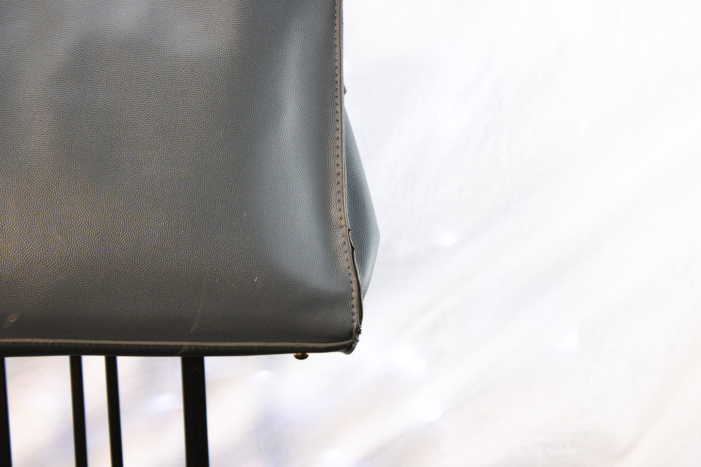 bebe Gray Quilted Chain Strap Shoulder Bag Faux Leather Purse