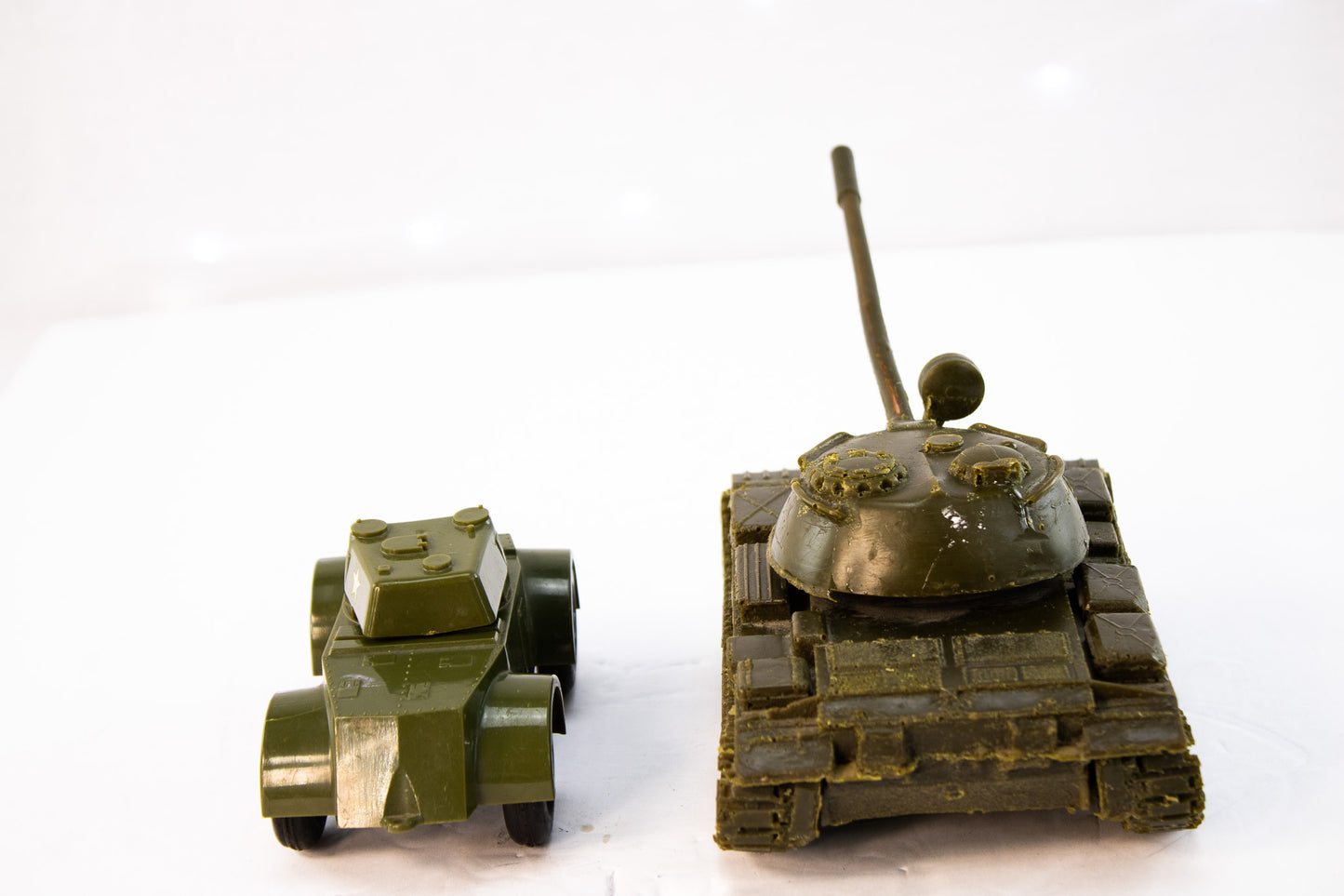 Vintage WWII Army Men Lot Marx Style Tank Scout Car Soldiers 1950s