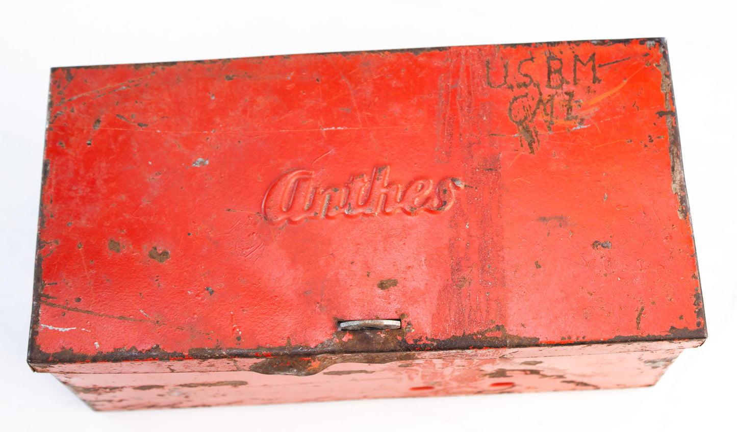 Vintage Anhes Railroad Warning Signal Set with Original Red Metal Case