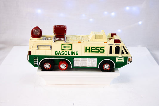 Classic 1996 Hess Fire Truck Toy – Lights and Sounds, Green & Cream