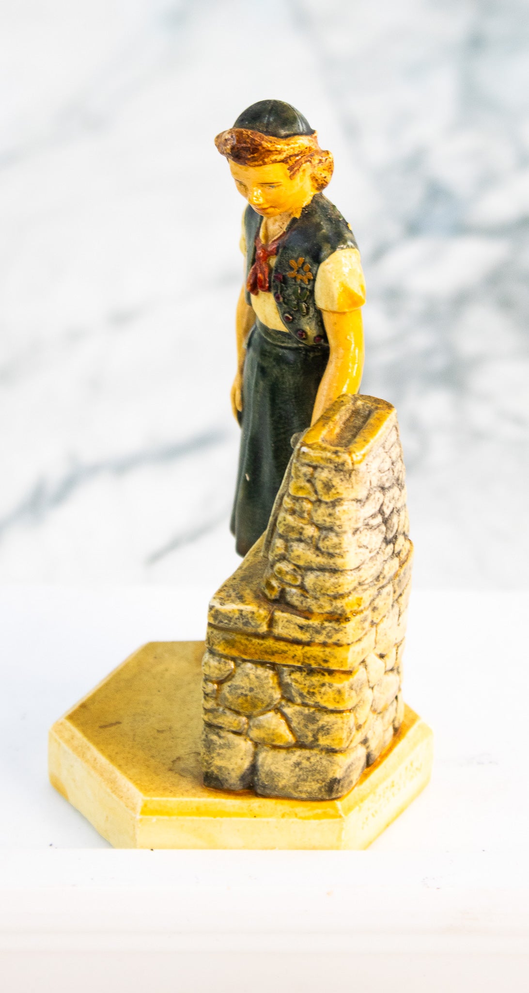 1954 Camp Fire Chalkware Figurine – Mid-Century Rustic Decor