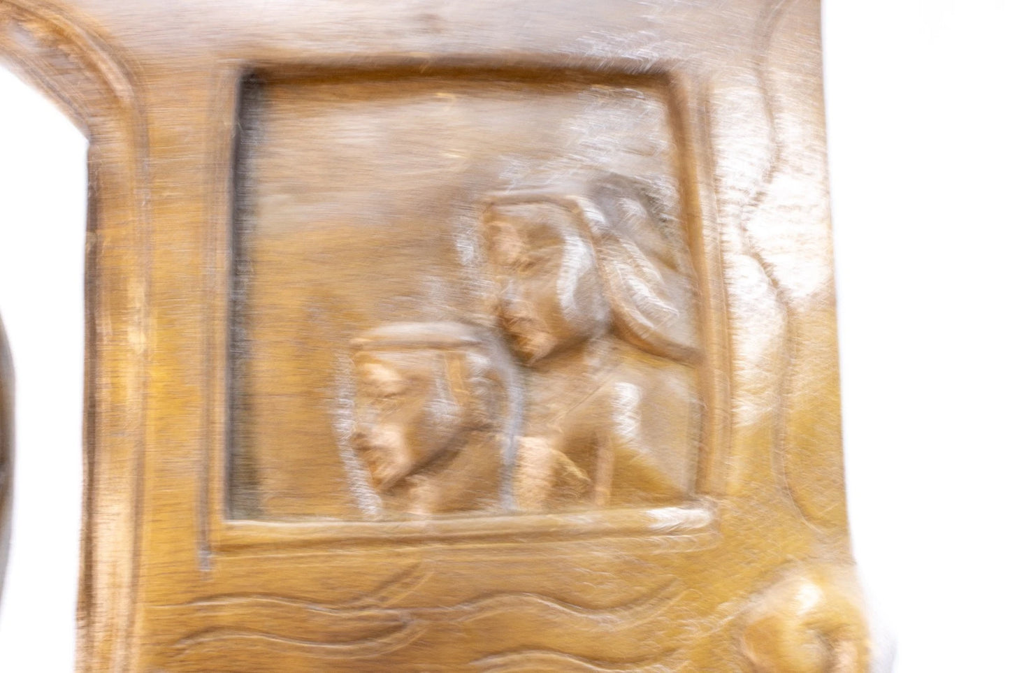 Vintage Hand-Carved Horse & Carriage Wall Sculpture Rustic Mid-Century Folk Art