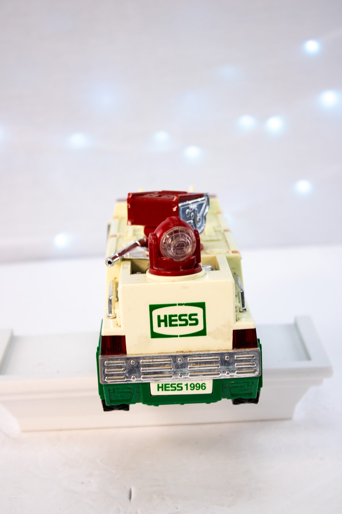 Classic 1996 Hess Fire Truck Toy – Lights and Sounds, Green & Cream