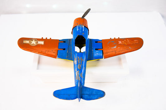 Vintage Hubley Tin Toy Airplane | USA Made Metal Toy