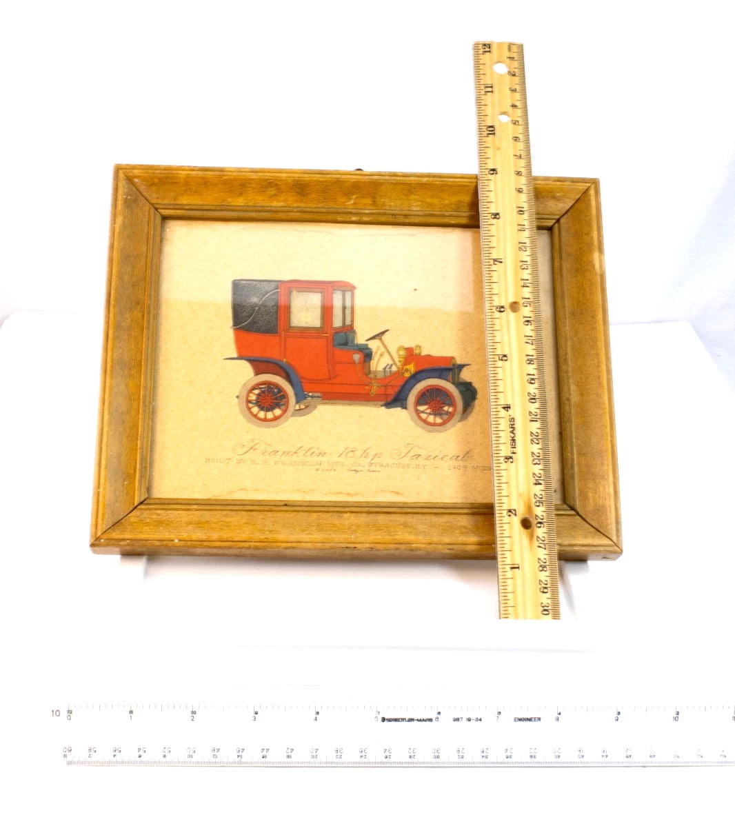 1952 EVELYN CURRO FRAMED AUTOMOBILE PRINT SET – CADILLAC, FRANKLIN & WINTON