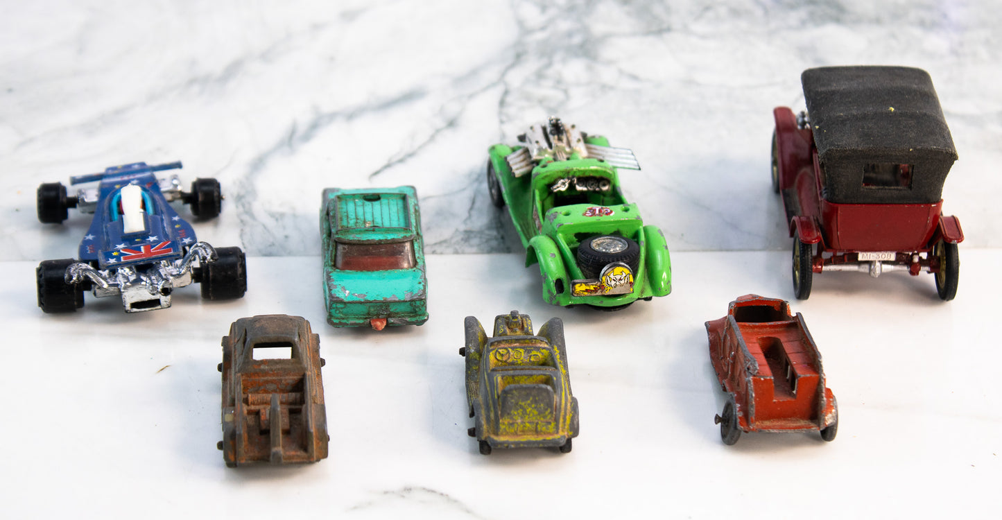 Vintage Diecast Toy Car Lot Matchbox Lesney Fiat 1500 Ford Model T Dragster