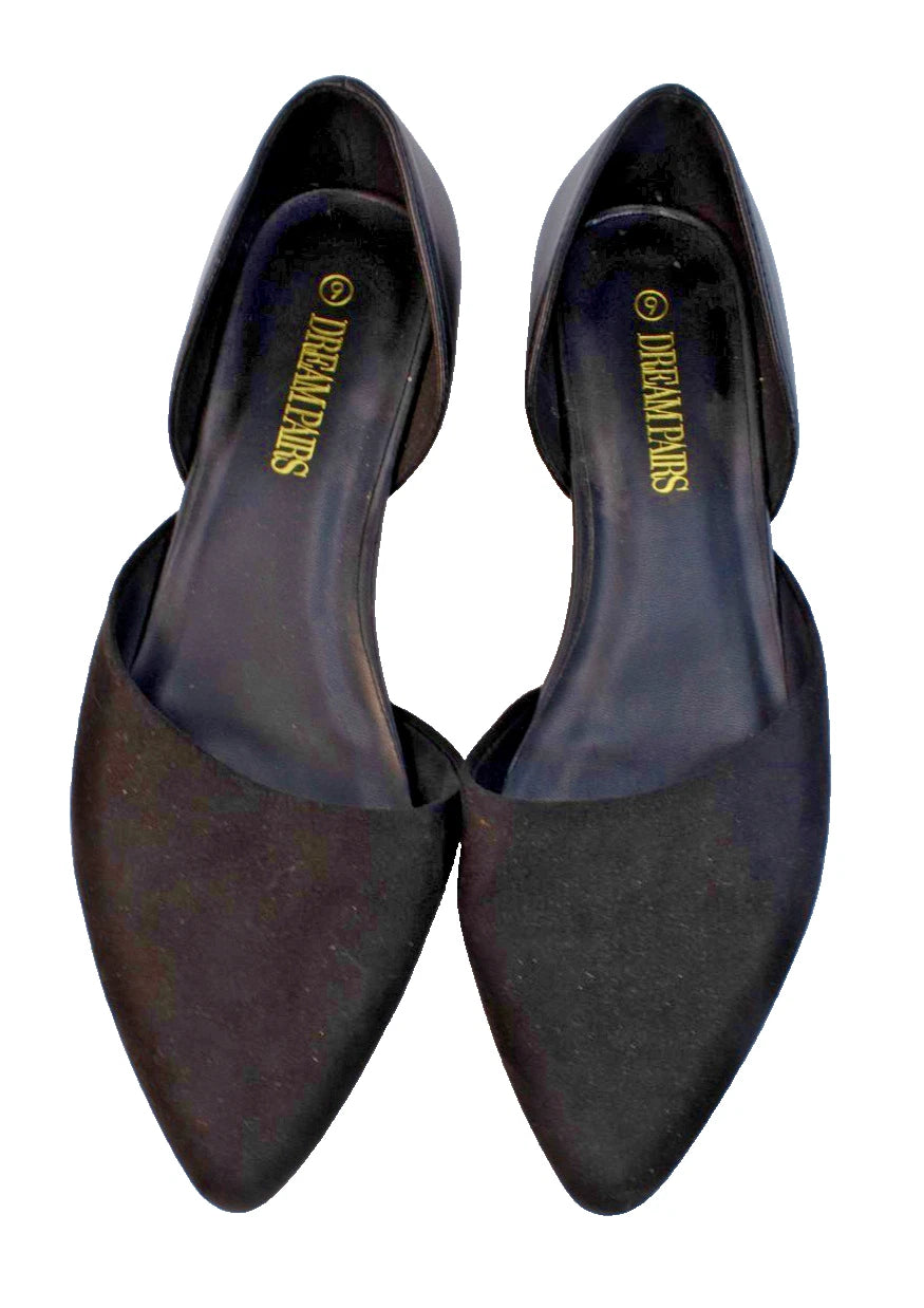 DREAM PAIRS Women’s d’Orsay Flats Black Pointed Toe Slip-On Size 9