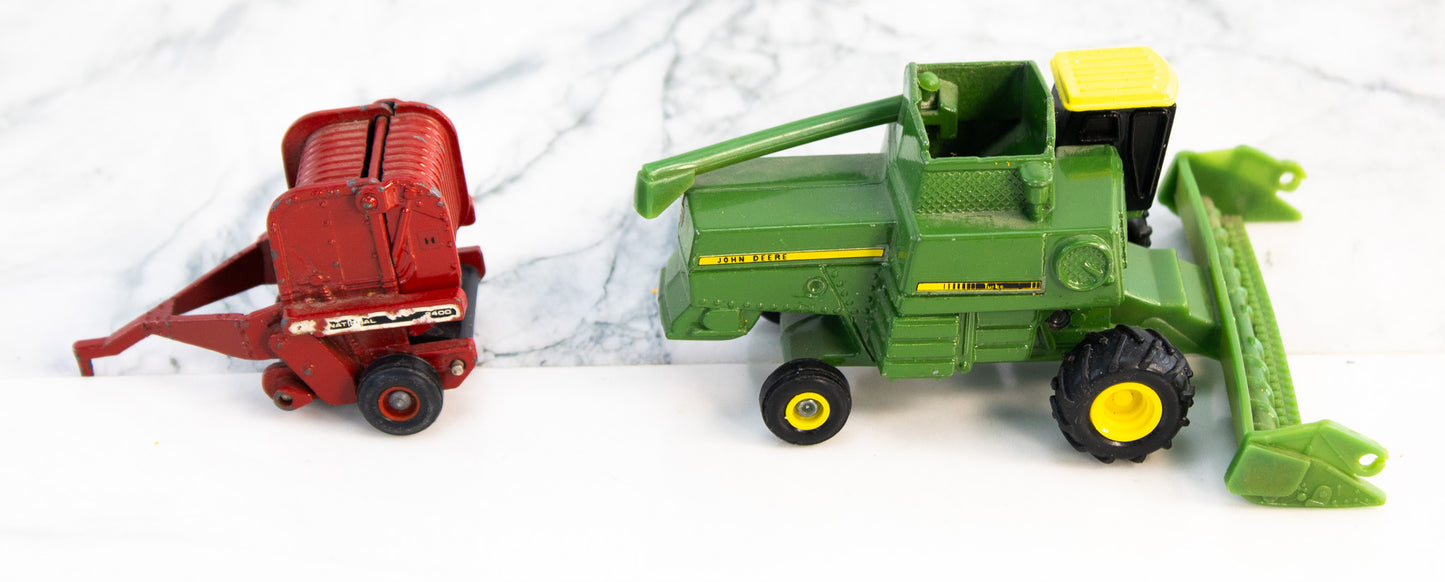 John Deere Combine Toy International Harvester 540 Baler Farm Toy Lot