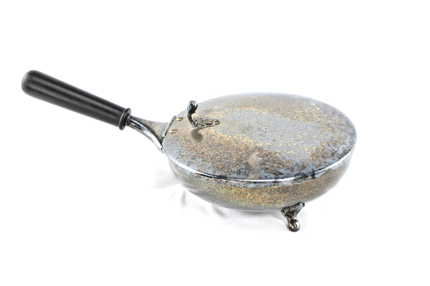 🔥 VINTAGE CHROME CHAFING DISH W/ HANDLE + LID | ATOMIC MCM PAN on FEET