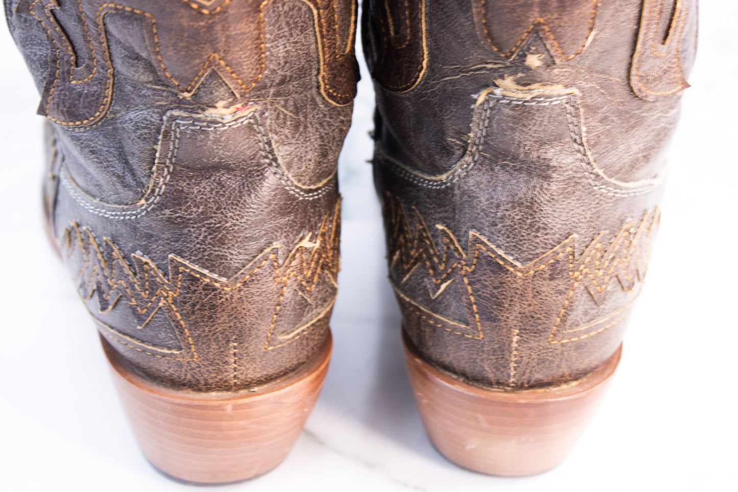 Roper Womens Cowboy Boots Brown Western Snip Toe Cowgirl Boots 9.5