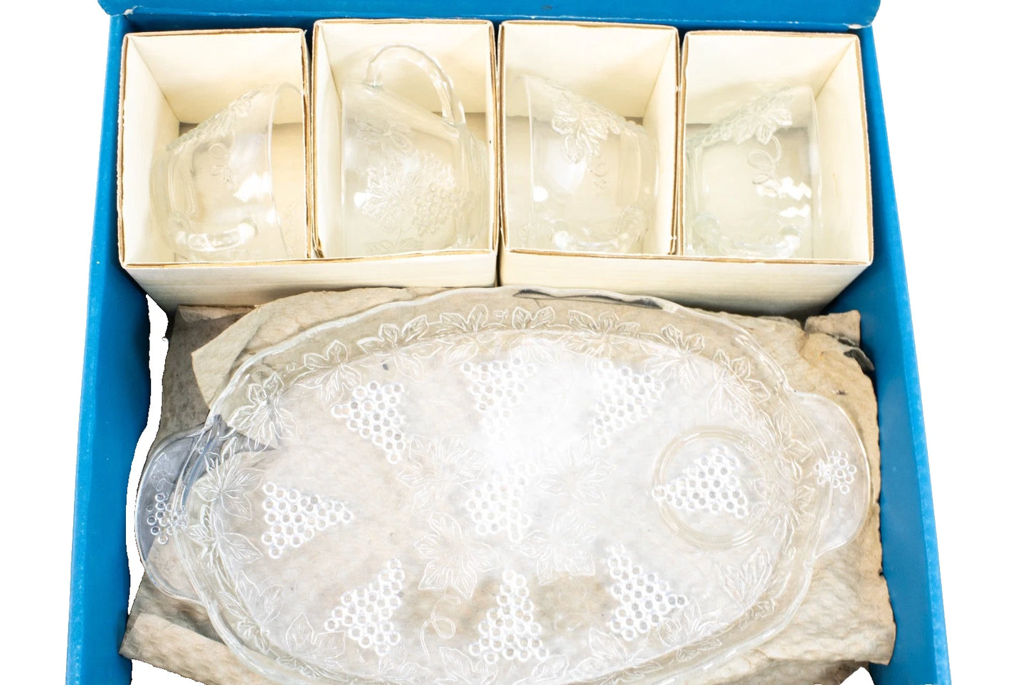 Vintage Anchor Hocking Serva-Snack Set – Original Box, 1950s Glass Hostess Set,