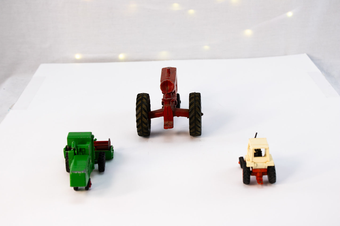 Vintage Diecast Farm Toy Lot – Tractors Bulldozers & Equipment | Rustic Display