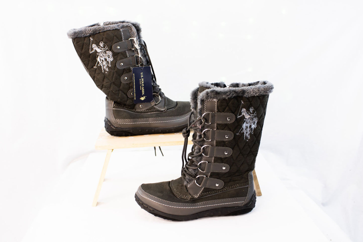 🥾 U.S. Polo Assn. Quilted Winter Boots – Women’s 6