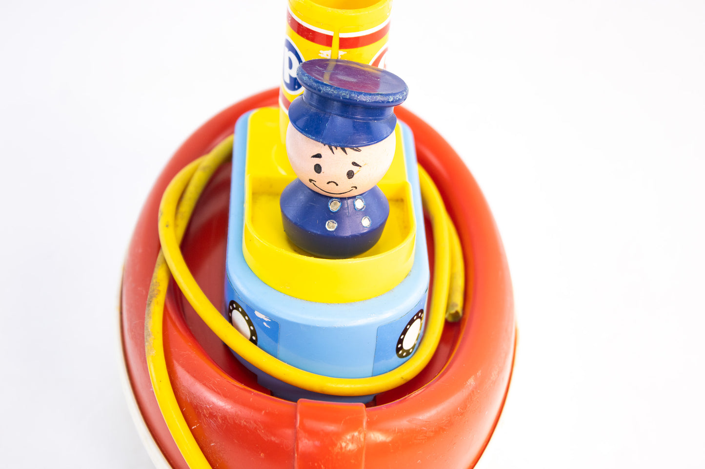 Vintage 1967 Fisher-Price #139 Tuggy Tooter Pull Toy | Retro Preschool Boat