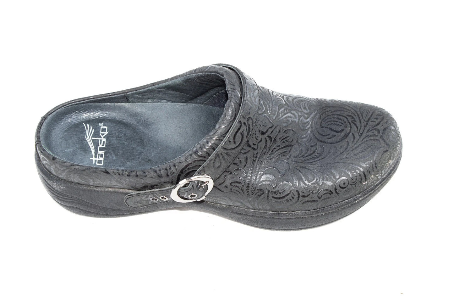 Dansko XP 2.0 Black Tooled Leather Clogs EU 38 US Women’s 7.5 Comfort Shoes