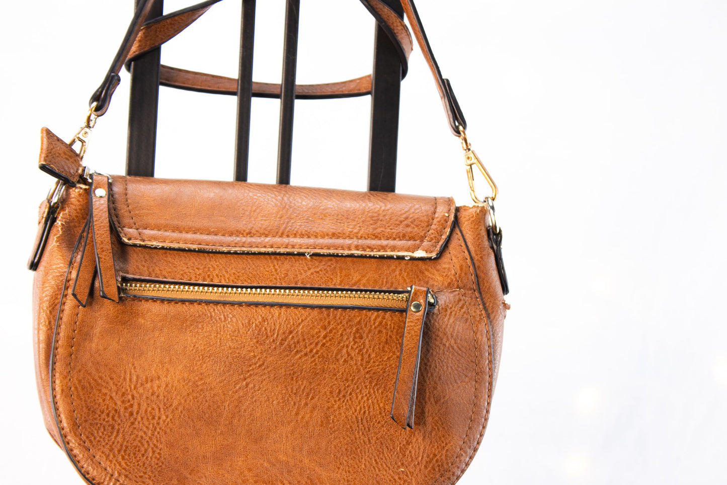 Sasha + Sofi Brown Crossbody Bag Small Flap Purse Adjustable Strap
