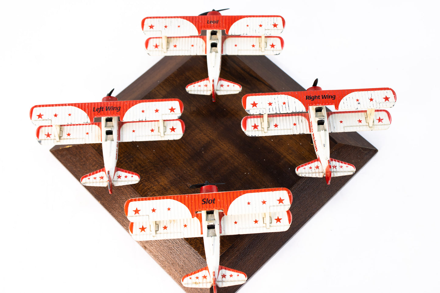Vintage Gearbox Airco DH4 WWI Biplane Model Set with 4-Plane Display Stand